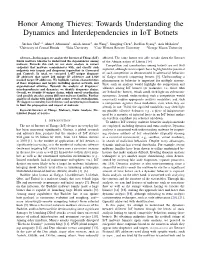 Honor Among Thieves: Towards Understanding the Dynamics and Interdependencies in Iot Botnets