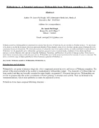 Withaferin-A: a Potential Anticancer Withanolide from Withania Somnifera (L.) Dun