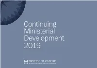 Continuing Ministerial Development 2019 Continuing Ministerial Development (CMD)
