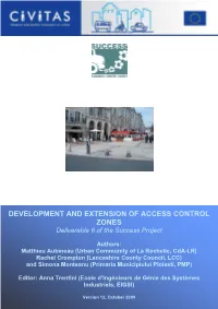 DEVELOPMENT and EXTENSION of ACCESS CONTROL ZONES Deliverable 6 of the Success Project