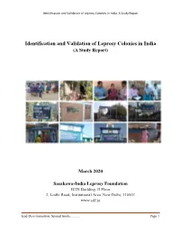 Identification and Validation of Leprosy Colonies in India: a Study Report
