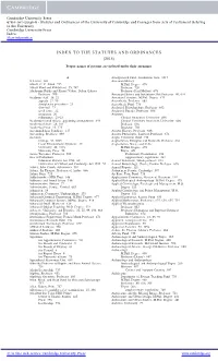 Index to the Statutes and Ordinances (2015)