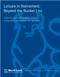 Leisure in Retirement: Beyond the Bucket List