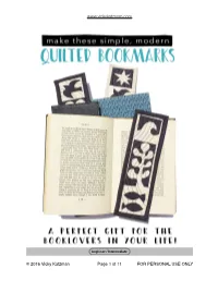 Quilted Bookmark Tutorial