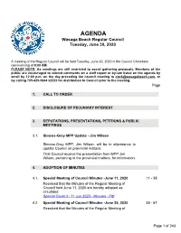 Regular Council Tuesday, June 30, 2020