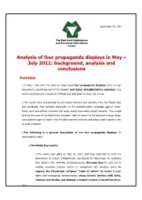 Analysis of Four Propaganda Displays in May – July 2011: Background, Analysis and Conclusions