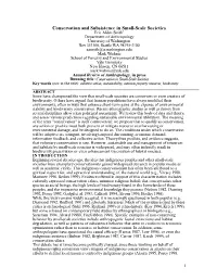 Conservation and Subsistence in Small-Scale Societies