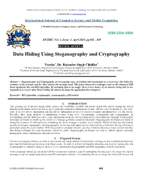 Data Hiding Using Steganography and Cryptography