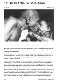 Gandhi: a Player of Infinite Games