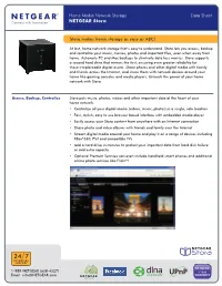 Home Media Network Storage Data Sheet NETGEAR Stora