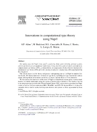 Innovations in Computational Type Theory Using Nuprl