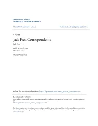 Jack Frost Correspondence Jack Frost 1915