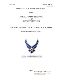 Performance Work Statement for Aircraft Maintenance