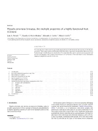 Physalis Peruviana Linnaeus, the Multiple Properties of a Highly Functional Fruit: a Review