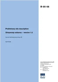 Preliminary Site Description Simpevarp Subarea – Version 1.2