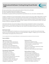 Professional Software Testing Using Visual Studio 2019