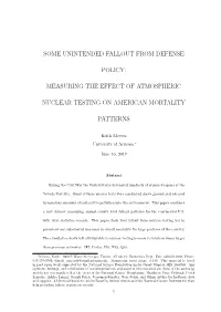 Some Unintended Fallout from Defense Policy