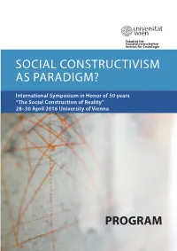 Social Constructivism As Paradigm?