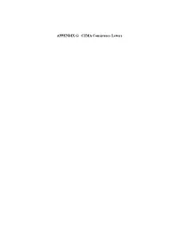 APPENDIX G: CZMA Consistency Letters