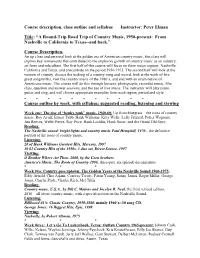 Course Description, Class Outline and Syllabus Instructor: Peter Elman