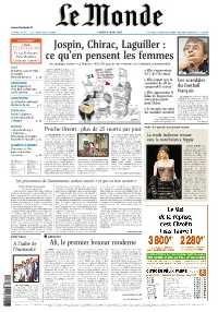 LE MONDE/PAGES&lt;UNE&gt;