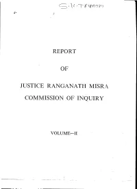 Report of Justicf Ranganath Misra Commission of Inquiry