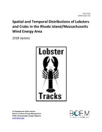 Spatial and Temporal Distributions of Lobsters and Crabs in the Rhode Island/Massachusetts Wind Energy Area
