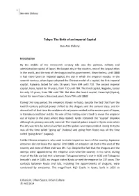 Tokyo: the Birth of an Imperial Capital
