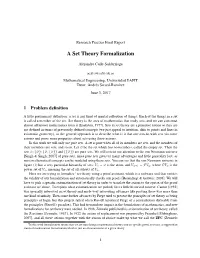 A Set Theory Formalization