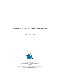 Forensic Analysis of OOXML Documents