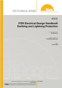 ITER Electrical Design Handbook Earthing and Lightning Protection