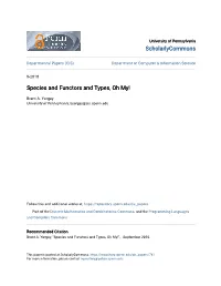 Species and Functors and Types, Oh My!
