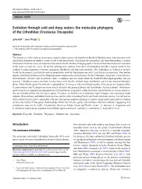 The Molecular Phylogeny of the Lithodidae (Crustacea: Decapoda)
