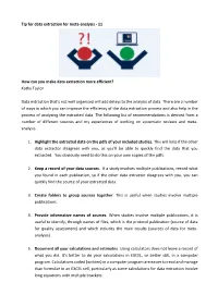 Tip for Data Extraction for Meta-Analysis - 11