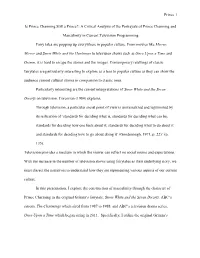 A Critical Analysis of the Portrayals of Prince Charming and Masculinity In
