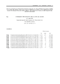 B Commission Implementing Regulation (Eu
