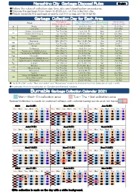 Garbage Collection Day for Each Area Narashino City Garbage Disposal