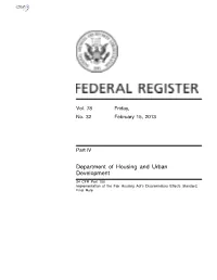 Implementation of the Fair Housing Act's Discriminatory Effects
