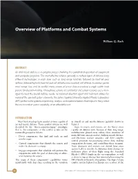 Overview of Platforms and Combat Systems