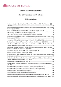 The EU Referendum and EU Reform