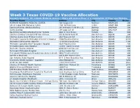 Week 3 Texas COVID-19 Vaccine Allocation