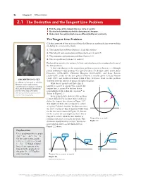 2.1 the Derivative and the Tangent Line Problem