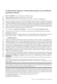 An Emotional Analysis of False Information in Social Media and News Articles