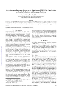 Crowdsourcing Language Resources for Dutch Using PYBOSSA: Case Studies on Blends, Neologisms and Language Variation