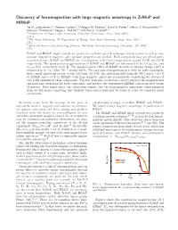 Discovery of Ferromagnetism with Large Magnetic Anisotropy in Zrmnp and Hfmnp Tej N