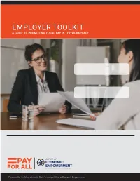 Employer Toolkit a Guide to Promoting Equal Pay in the Workplace