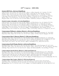 Legislator List