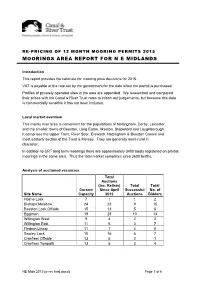 Long Term Mooring Price Review for Sites Within The