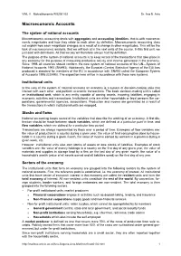 Macroeconomic Accounts