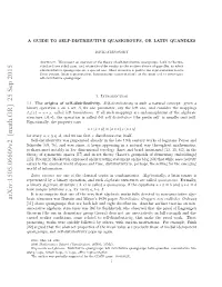 A Guide to Self-Distributive Quasigroups, Or Latin Quandles